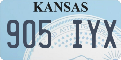 KS license plate 905IYX
