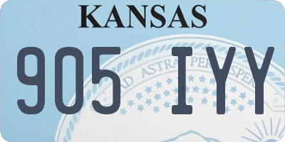 KS license plate 905IYY