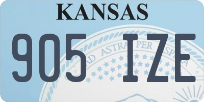 KS license plate 905IZE