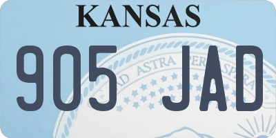 KS license plate 905JAD