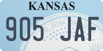 KS license plate 905JAF