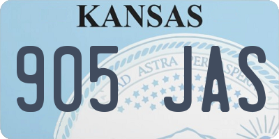 KS license plate 905JAS