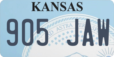 KS license plate 905JAW