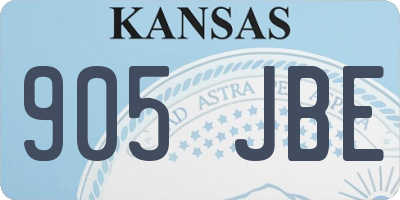 KS license plate 905JBE