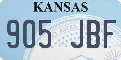 KS license plate 905JBF