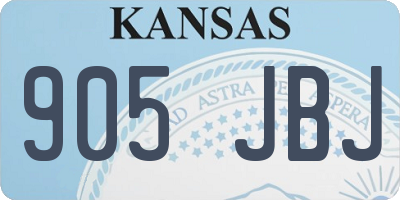 KS license plate 905JBJ