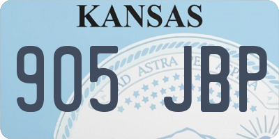 KS license plate 905JBP