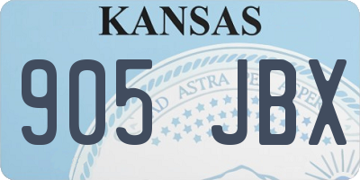 KS license plate 905JBX