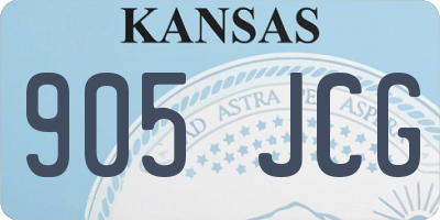 KS license plate 905JCG
