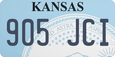 KS license plate 905JCI