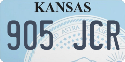 KS license plate 905JCR