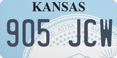 KS license plate 905JCW