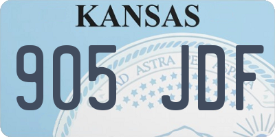 KS license plate 905JDF