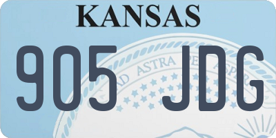 KS license plate 905JDG