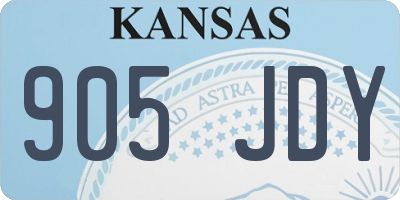 KS license plate 905JDY