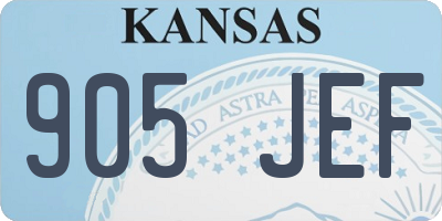 KS license plate 905JEF