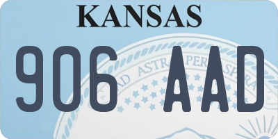 KS license plate 906AAD
