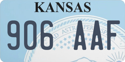 KS license plate 906AAF