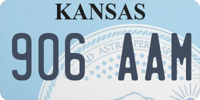 KS license plate 906AAM