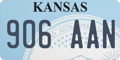 KS license plate 906AAN