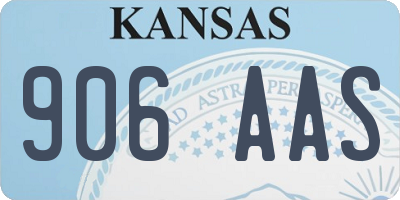KS license plate 906AAS