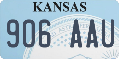 KS license plate 906AAU