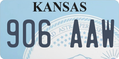 KS license plate 906AAW