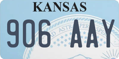 KS license plate 906AAY
