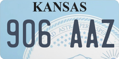 KS license plate 906AAZ