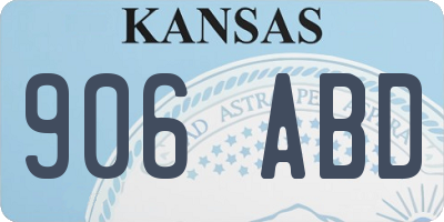 KS license plate 906ABD