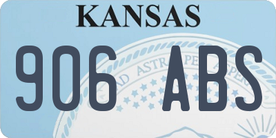 KS license plate 906ABS