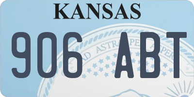 KS license plate 906ABT