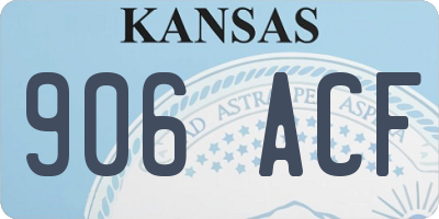 KS license plate 906ACF