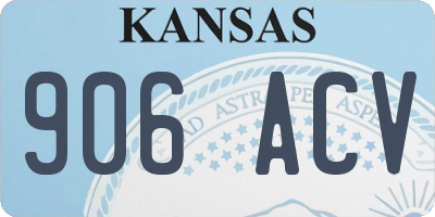KS license plate 906ACV