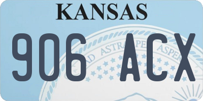 KS license plate 906ACX