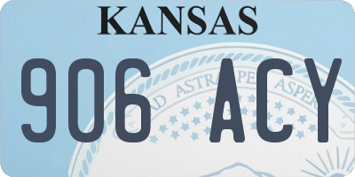 KS license plate 906ACY