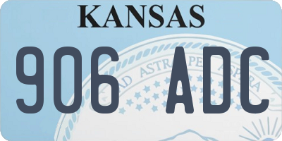 KS license plate 906ADC