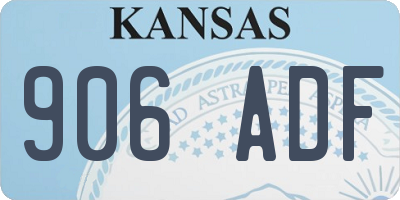 KS license plate 906ADF