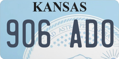 KS license plate 906ADO
