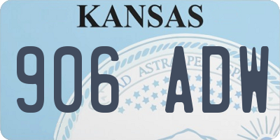 KS license plate 906ADW
