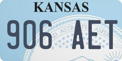 KS license plate 906AET