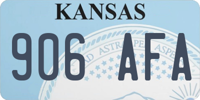 KS license plate 906AFA