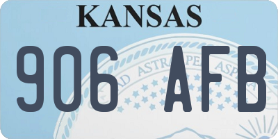 KS license plate 906AFB