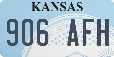 KS license plate 906AFH