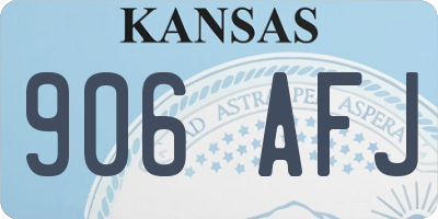 KS license plate 906AFJ