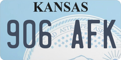 KS license plate 906AFK