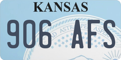 KS license plate 906AFS