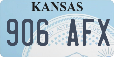 KS license plate 906AFX