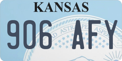 KS license plate 906AFY