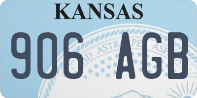 KS license plate 906AGB
